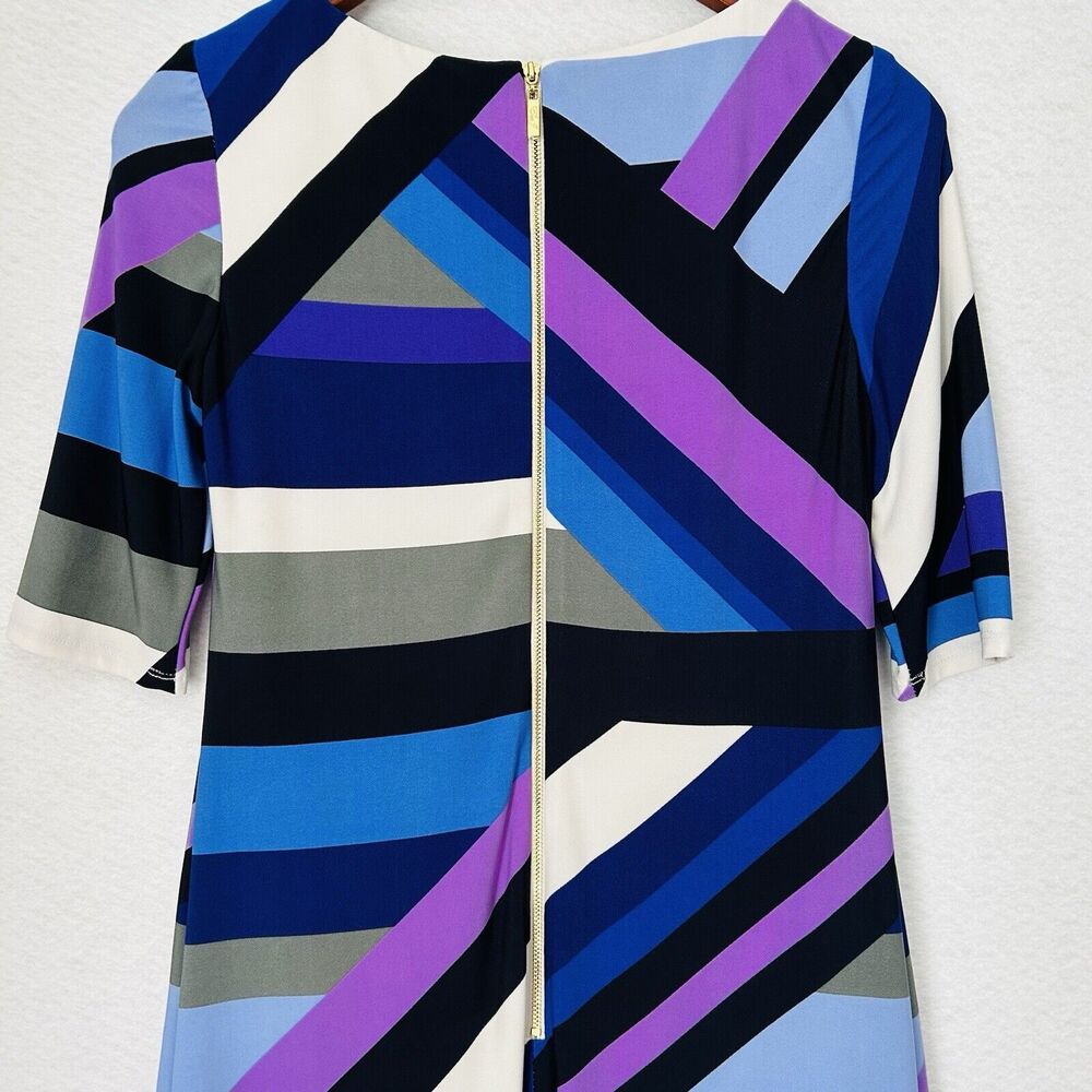 Eliza J Dress Women Size 2 Multicolor Stripe Jersey Career Business Casual Lined - Picture 11 of 15